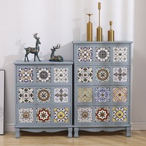 프로방스 엔틱 거실 콘솔 수납장 원목 그린 빈티지, 기본브라운 패턴 9칸