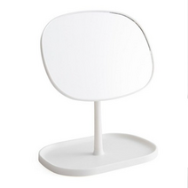 자취생 일인가구 화장대 선반 회전탁상거울, 화이트