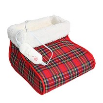 건식 족욕기 물이 필요없는 발찜질기 발보온기, 클래식 레드 체크 무늬