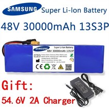 전동릴배터리 새로운 48v 30000mah 1000w 13s3p xt60 18650 팩, 48v 3000mah
