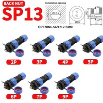 커넥터 KRE SP13 SP16 SP17 SP20 SP21 212PIN 패널 마운트 방수 항공 플러그 소켓IP68 전기 케이블 와이어, 5 Sets, 01 SP13 Back Nut