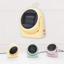 저전력 2단계조절 300W 500W 미니 온풍기/캠핑 이너텐트 난방/낚시/발난로 툴콘x모아캠핑, 파스텔 노랑
