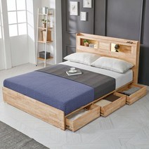 토린 LED 수납형 원목침대 SS+25T 필로탑, 내추럴