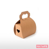 조립형 무지 하트 모양 선물박스 하트 손잡이 종이 박스 하트 구멍 포장 박스, 색상, 화이트