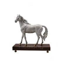 대형조각상 미니석고상 야외조형물 이색청동 말 조각, 유형 3, l16.5 w5 h15.5cm