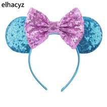 저스트투 자수 장식 조각 마우스 귀 머리띠 레오파드 보우 도트 헤어 밴드 여성 파티 헤드웨어 키즈 DIY 액세서리