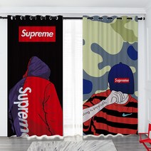 슈프림 빈티지인테리어 원룸 자취방 브랜드 SUPREME BAPE 베이프 카모플라쥬 커튼 4종