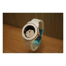 어드레스 자체제작 플라워 검판금장 화이트 세라믹 밴드 시계