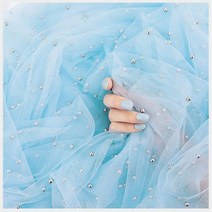 INS 사진 배경 헝겊 진주 거즈 스튜디오 소품 액세서리 화장품 네일 오일 전화 케이스에 대한 장식, 0.75x1.0m, 하늘색