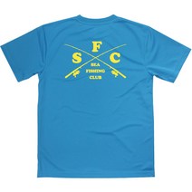 SFC 낚시대 쿨론티 기능성 반팔티, LL, 타코이즈/엘로우