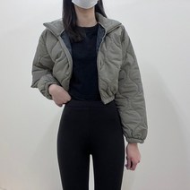 VANANA2 국내제작 여성 카라 밴딩 크롭 숏다운 패딩점퍼 3color