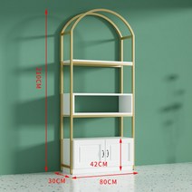 북유럽 디자인 아치형 골드 금장 장식장 거실 매장 디스플레이 진열장 선반 인테리어 수납, 9.80사이즈 골드
