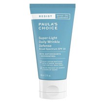 50대영양크림 레티놀 주름 나이트 수분크림 Paulas Choice RESIST 안티 에이징 라이트리 틴티드이 크림 SPF 30 최 징크옥사이드 레스베라트롤 미네랄 선스크린 복합성, 단일수량