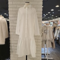 [백화점SAY][파파야] 밑단 프릴 코튼 단추 카라 원피스 PNMROP015A