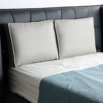 조브라운 가죽 대형 침대 쿠션 헤드 등받이 쿠션, 연그레이, 사각스티치형