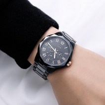 로이드 1st **당일발송**댄디한 감성의 선물 인기템**남성 올블랙 메탈시계