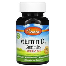 Carlson Labs 비타민 D3 구미젤리 천연 과일 향 1000IU 구미젤리 60개