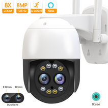 펫 캠 펫캠 반려견 cctv 펫카메라 강아지 캠 반려동물CCTV 홈씨씨티비 4k 듀얼 렌즈 wifi ip 카메라 8mp 야외 cctv 비디오 감시 8x 줌 ptz 2k 보안, 4k 카메라 64g 추가, 우리 플러그