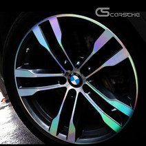 [카르쉐] BMW X6 20인치 휠 홀로그램 스티커 카본 휠스티커 프로텍터 20인치, F_ 헤어라인블랙