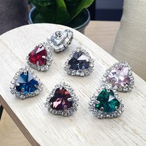 비즈라이프 14mm하트 큐빅단추 모음, 인디콜라이트, 1개