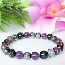 자수정 팔찌Ruberthen 새로운 디자인 황수정 선스톤 홍옥 붉은 마노 믹스 보석 팔찌 여성의 천골 차크라