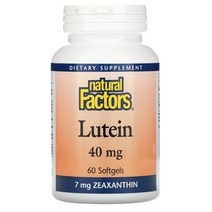 천연 인자 루테인 40mg 60 소프트젤, 40 mg, 60 Count