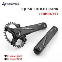옴니움 크랭크 Prowheel 산악 자전거 스프로킷 104bcd mtb 부품 체인링, 170mm, 사각 구멍 30t