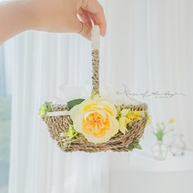 화동바구니 링베어러 예물 꽃앞 결혼식 카탈레나 화동바구니 로즈오브더데이, 기본구성_화동바구니+아이보리꽃잎100장