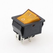 전기스위치 래칭 로커 스위치 전원 I/O 4/6 핀 조명 포함 16A 250VAC 20A 125VAC KCD4 1 개122643, YELLOW, 6PIN