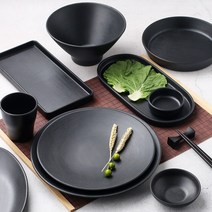 메탈블랙 멜라민 그릇 식기 접시 업소용 식당, 11-메탈 원형접시 2호