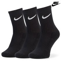 나이키(NIKE) 에브리데이 쿠션 크루삭스 양말 블랙 SX7664-010 3P, SX7664-010 L(270-290)