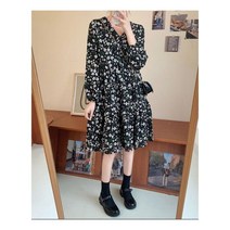 랩 원피스 가을 브이넥 겨울 휴양지 여자 셔링 러블리 플라워 미디 데일리