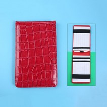 스크린골프메모리폼 1P 가죽 골프 스코어 카드 홀더 훈련 노트북 성능 점수 ookkeeper ∓ 2ps 연필, 01 Red