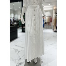 모조에스핀 단추 플리츠 쉬폰 스커트 S232MSD013