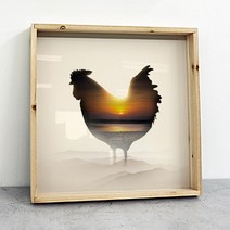 우드프레임액자/닭속의풍경