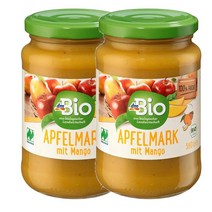 디엠바이오 dmBio apple jam with mango 독일 망고를 곁들인 사과잼 360g, 2팩