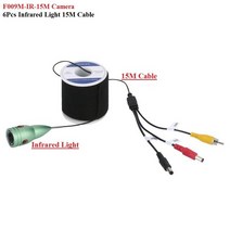 어군탐지기 어탐기 유선 무선 낚시 GPS 플로터 3d 스마트 GAMWATER IR 화이트 LED 야간 투시경 조명 수중 낚시 카메라 1000TVL 어군 탐지기 액세서리 야외 보트, F009MIR15M Camera