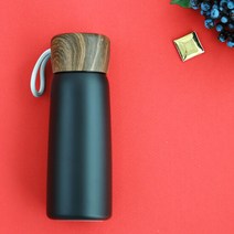 우드 진공 스텐 텀블러 400ml(블랙), 단품