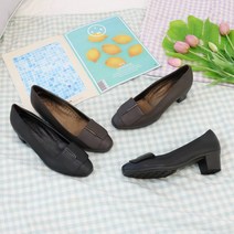 지쎄 양가죽수제화 레더플랩펌프스 세미스퀘어 5cm 미들굽펌프스