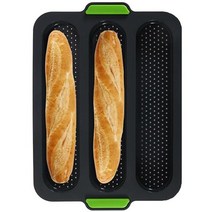 바게트틀 베이킹틀 바게트팬 1pcs 실리콘 몰드 프랑스 빵 몰드 빵 트레이 nonstick 케이크 몰드 빵 도구, 짙은 회색