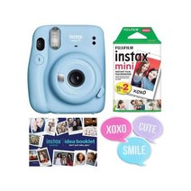 후지필름 fuji 인스탁스 Instax 미니11 Instant 카메라 번들 (Sky Blue)