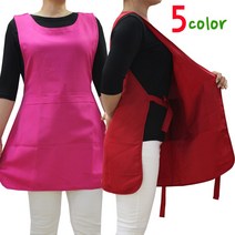 다솜라이프/앞뒤끈앞치마, L(55~77까지), 자주, 1개