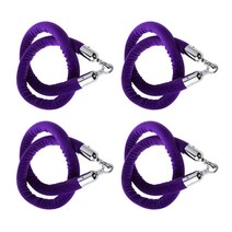 GHSHOP 4x1.5m 벨벳 밧줄 군중 통제 Stanchion 포스트 대기열 선 장벽 자주색, 1.5m, 설명, 보라색