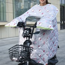 전동차 배터리 사계절 통용 패밀리 바람막이 이불 봄가을 얇은 앞좌석 미드 두꺼운 막다 배기 커버 2720983393, 그레이 KT캣 봄가을 얇은 면 빅 창