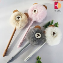 콩나물 새싹볼펜 실리콘 젤 볼펜 디자인 홍보 판촉 펜, 10_곰돌이(핑크)