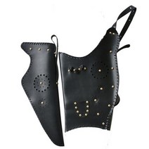 GHSHOP 전통 가죽 활 & 화살통, 42cm, 암소 가죽, 블랙