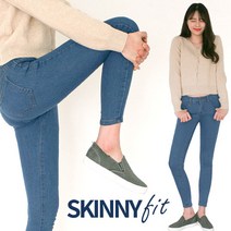 여성용 R-3722 블루 스키니 슬림 청바지