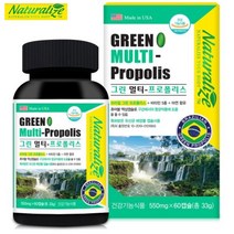 네추럴라이즈 그린멀티 프로폴리스 츄어블 (550mgx60캡슐)/미국 수입완제품 유통기한 임박상품 행사중(2023 09 20), 1병