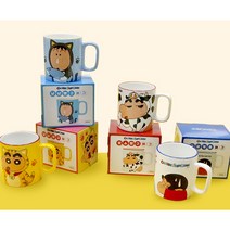 짱구는못말려 짱구 머그 머그잔 컵 커플 가족 4종, 화이트/젖소짱구, 1개