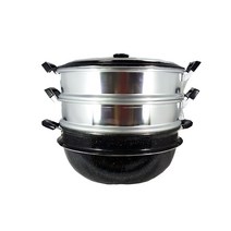 3단 대형찜솥36cm 40cm 45cm 찜기 찜냄비 시루솥 찜통 곰솥 대원3단 찜가마솥, 1개, 3단찜솥(지름36 x 높이32cm)
